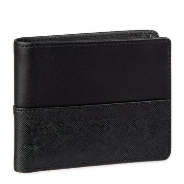 Calvin Klein 男士皮夾 壓紋/素面真皮皮革 男夾 皮夾 短夾 錢包 卡片夾 C43052 黑色CK(現貨)▶指定Outlet商品5折起☆現貨【送禮首選★APP下單點數4倍送】