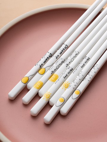 onlycook 家用陶瓷筷子防霉耐高溫消毒快子高檔骨瓷筷子一人一筷