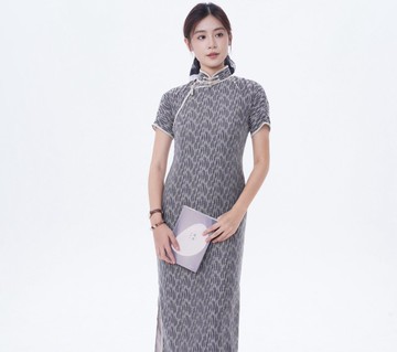 【烏米糕】新中式復古中國風 天絲紗/抗皺波紋線旗袍