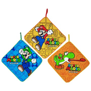 日本丸真Super Mario掛繩小方巾三入組 最佳拍檔_廠商直送