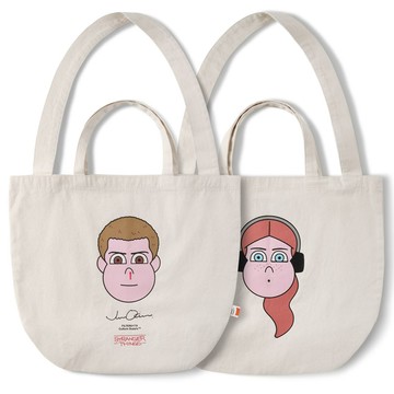 FILTER017 x Stranger Things x Jun Oson 怪奇物語 伊萊雯與麥克絲 托特包 (米白色)