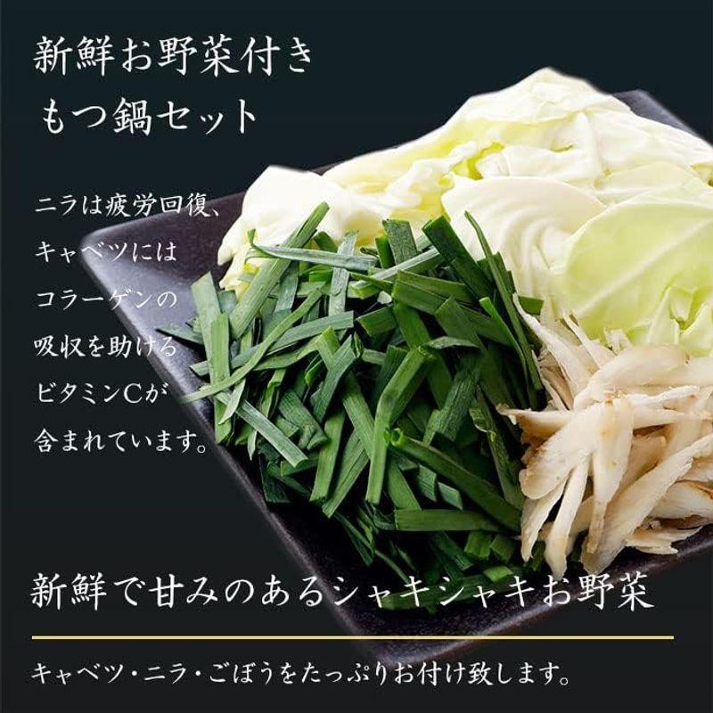 野菜付きもつ鍋 ホルモン焼き がばい もつ鍋セット (小腸) お取り寄せ 牛もつ鍋 (味噌, 1人前)