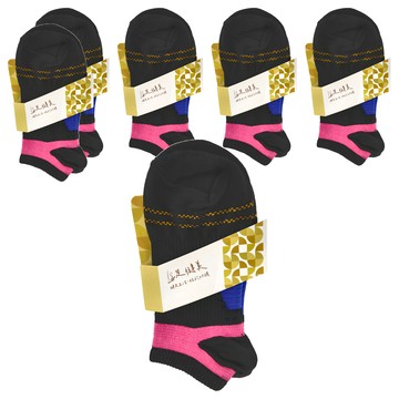 足健美襪品 跳色足弓輕壓高船型襪 6雙Set 透氣運動裸襪 90度Y型編織 360設計守護足弓 台灣製造  20~24cm  顏色隨機