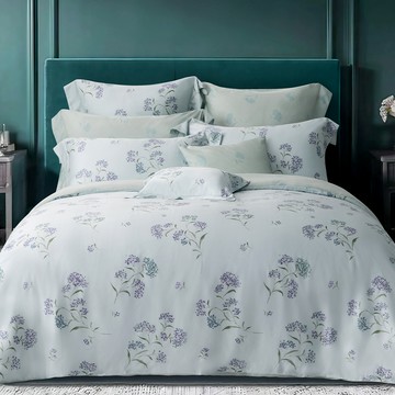 80支天絲新品_東妮寢飾(雙人/加大/特大)環保印染100%天絲™萊賽爾被套床包組／幸福花韻