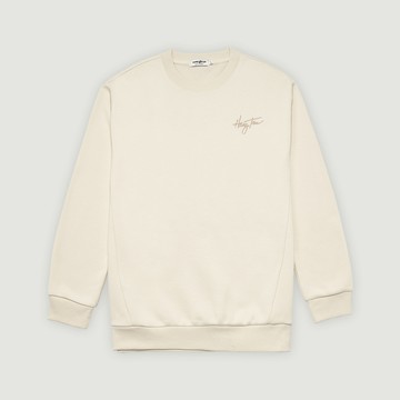 Hang Ten- 刷毛刺繡大學T-男(珍珠白)