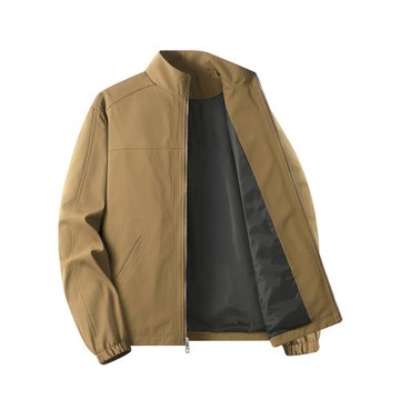 立領防風防水夾克男士2025春秋季新款商務休閑行政外套男裝茄克衫