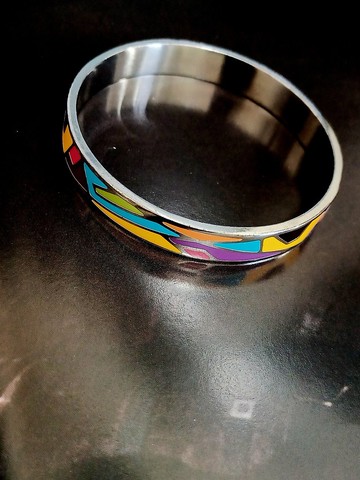 vintage jewelry 亮麗彩色琺瑯手環