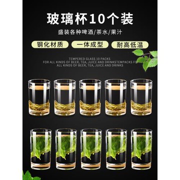 防摔鋼化玻璃杯飯店專用二兩鋼化白酒杯茶水杯酒吧ktv啤酒杯烈酒