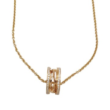 BVLGARI 寶格麗 18K玫瑰金 鑽石 B.zero1 項鍊 354195 【二手名牌BRAND OFF】