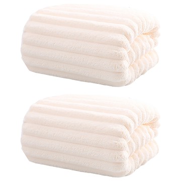 糖果絨浴巾 140 x 70cm 黃色 柔軟吸水 親膚舒適 居家旅行必備  2條