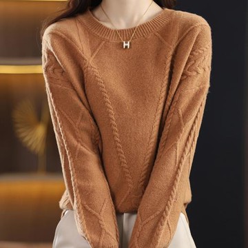 秋冬新款羊絨衫女100純山羊絨套頭半高領寬松顯瘦毛衣加厚