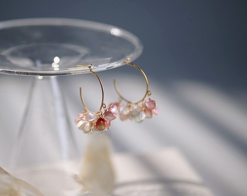 大C圈 樹脂水晶鑽耳針