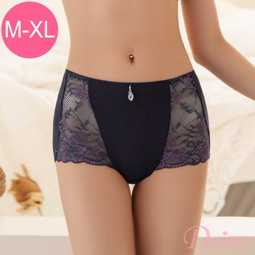 內褲 (M-XL)舒適棉質包臀蕾絲小褲_紫色#9129