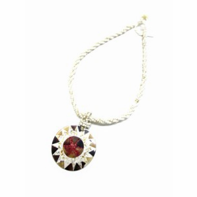 バリ島キラキラシェル太陽形ネックレスエスニックアジアンアクセサリー 通販 Lineポイント最大1 0 Get Lineショッピング