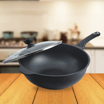 一品川流韓國石墨烯ih不沾炒鍋-34cm(附蓋)