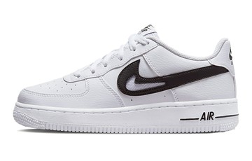 AIR FORCE 1 07 GS CUT OUT SWOOSH - WHITE BLACK