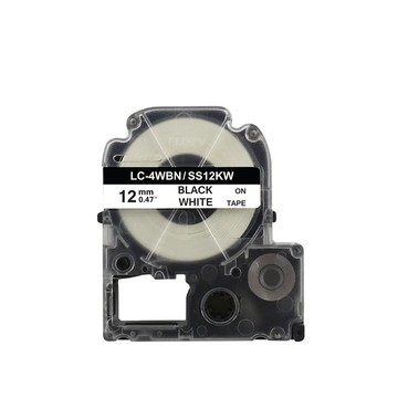 【T-REX霸王龍】12mm 相容護貝標籤帶 LC系列 LC-4WBN 防水耐磨 耐高溫 適用 EPSON 標籤機