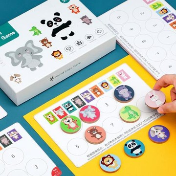 舒爾特動物邏輯游戲兒童配對玩具早教提高記憶力專注力訓練0.31