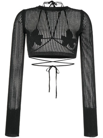 Andreadamo Fishnet Knit Crop Top With Cut-Out