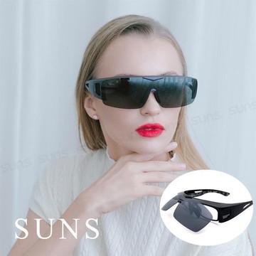 【SUNS】MIT上翻式偏光墨鏡 鋁紫框 輕量/休閒墨鏡/大框架包覆性佳/免脫眼鏡/抗UV