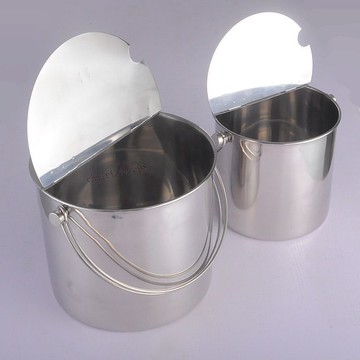 臺灣出貨 可開收據 加厚翻蓋式不鏽鋼水桶冰桶帶蓋手提冰塊奶茶飲料冷飲家用酒吧