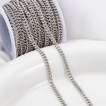 宏雲Hongyun- Jy-閉口側身鏈扭鏈不鏽鋼鏈條diy配飾 製作項鍊手鍊時尚金屬鏈子材料