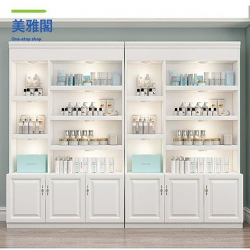 免運 化妝品展示櫃 陳列櫃 美甲店隔斷貨櫃 美容院展櫃 歐式產品展示櫃 貨架【MYG10172】