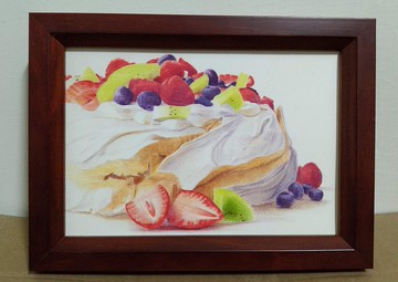 擺設 / 蛋糕 / 色鉛筆畫 / 原稿 / 含框