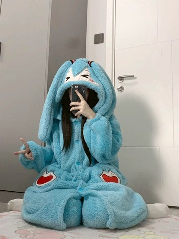 初音未來珊瑚絨寬鬆睡衣套
