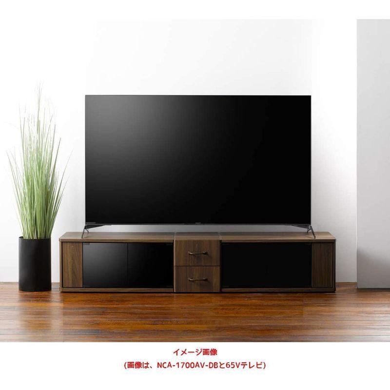 朝日木材加工 テレビ台 Nect 70型 幅168cm ブラウン キャスター付き