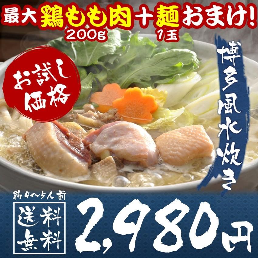 年末セール2980円 水炊き鍋セット 4-5人前 鶏もも肉600g 鶏肉 鶏モモ肉 お取り寄せ鍋グルメ 選べる5種類スープ 特産品 名物商品 大阪 グルメ