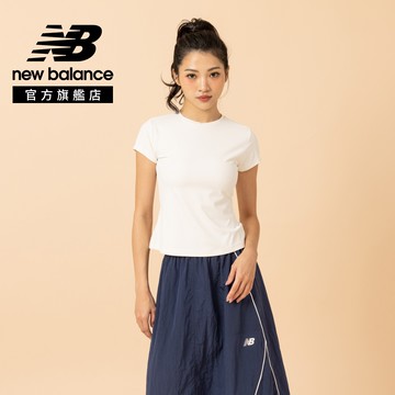 [New Balance]吸濕排汗短袖上衣_女性_白色_WT53125SST