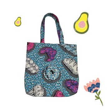 非洲圖騰手工棉質托特包，日常百搭大容量。