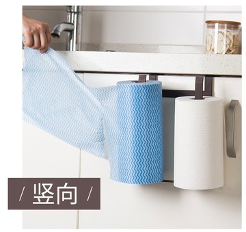 日式櫥柜下掛雙排紙巾架廚房卷紙毛巾抹布保鮮膜錫紙收納架免釘