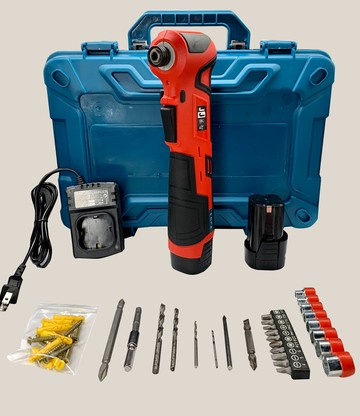 鋰電直角起子機 jj(b款) 16.8v雙電池 2.5ah 附鑽頭組塑盒 / 衝擊起子機