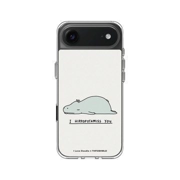 iPhone Air Clear Case（相機按鈕） 透明 - ilovedoodle (Lim Heng Swee) - I Hippopotamiss You 河馬