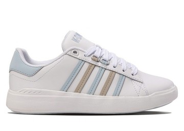 【K-SWISS】Pershing Court Light 女輕量休閒鞋 白/天空藍/灰(96095-197-M)