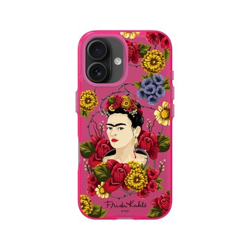 iPhone 16 Clear 粉漾桃 - Frida Kahlo - 卡蘿與花