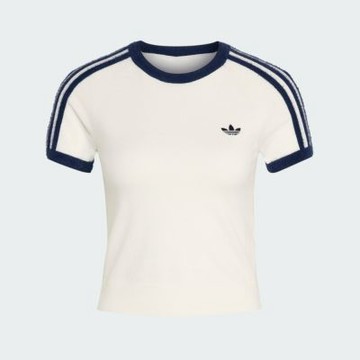 Adidas 愛迪達 Knit Tee KS9952 女 T恤 運動上衣 休閒短袖 白 短版