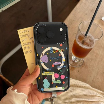 可愛彩色波點水果塗鴉透明iPhone18promax蘋果手機殼17防摔16硬11