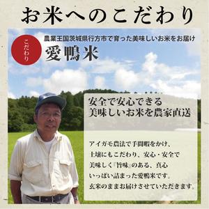 ふるさと納税 L-16 令和5年産アイガモと一緒に育てたお米「愛鴨米・玄米」3kg×6回 茨城県行方市