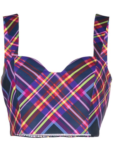 Sachin & Babi - Darcy plaid-check top - women - Polyester/Polyester - 6 - Purple