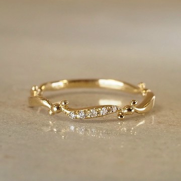 Calligra Diamond Ring | 日系復古鑽石戒指 | 18K 黃金