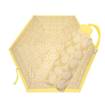 COACH - 經典老花抗UV遮陽三折傘 (卡其黃)