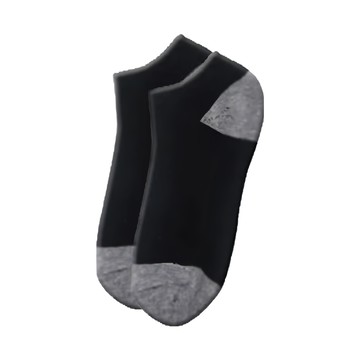 竹炭毛巾底運動襪 船型 Set 12  黑色  22~26cm