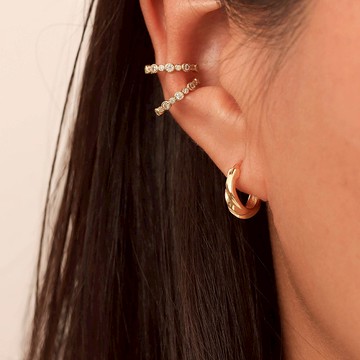 ins風 金色迷你麻花耳環 小眾設計通勤 純銀鍍18k金耳飾女