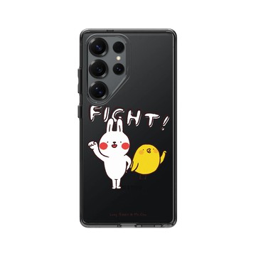 Galaxy S25 Ultra Clear 酷墨灰 - 懶散兔與啾先生 Lazy Rabbit and Mr.Chu - 一起加油