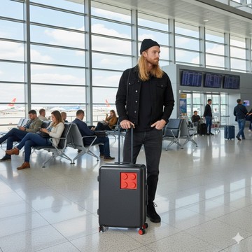 【LEGO 樂高】樂高積木造型20吋行李箱/旅行箱-黑&紅 20152-1963