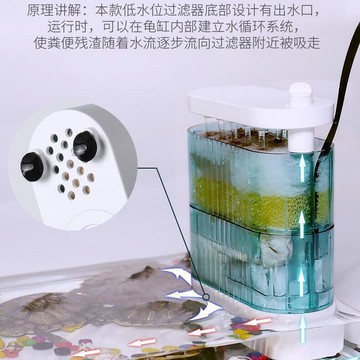 烏龜過濾器魚缸低水位循環三合一過濾盒滴流泵過濾強龜缸吸糞吸便