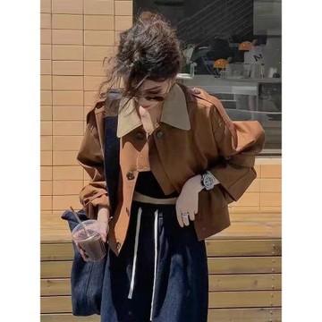 短款風衣外套女2025年春秋新款小個子寬松高級感設計小眾氣質上衣